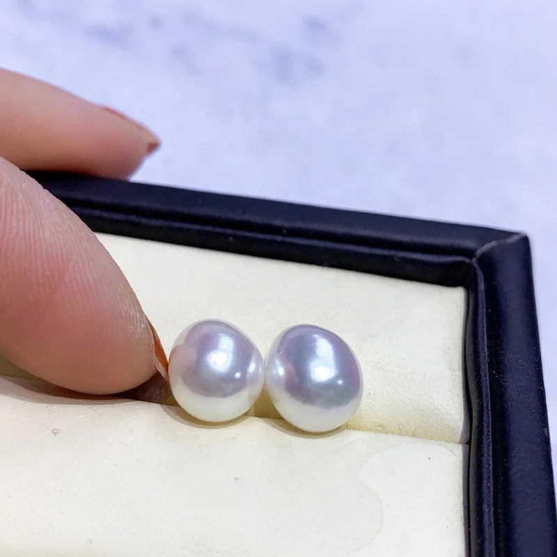 Wholesale Price Freshwater Pearls 3A High Luster Drop Rice Pearls with Half Hole for Jewelry Earring 6-6.6mm