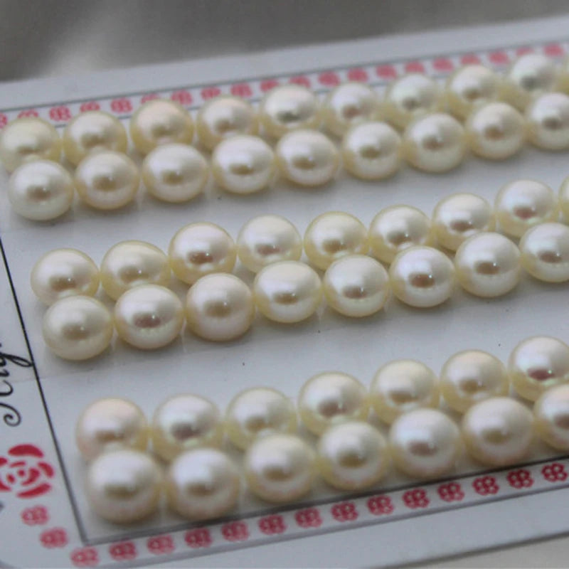 Natural Freshwater White 2.5-10mm Luster Button Pearls Loose Baroque Beads for Jewelry MakingColor