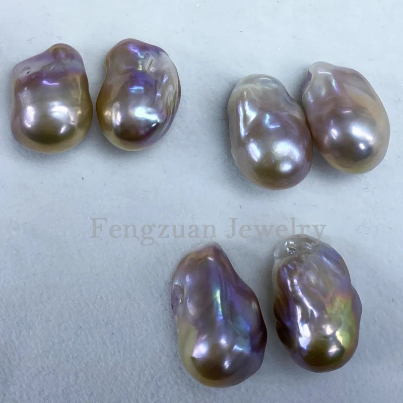 NO Hole Hot Sale Loose Baroque Pearls Purple Color Big Size Natural Freshwater Pearls