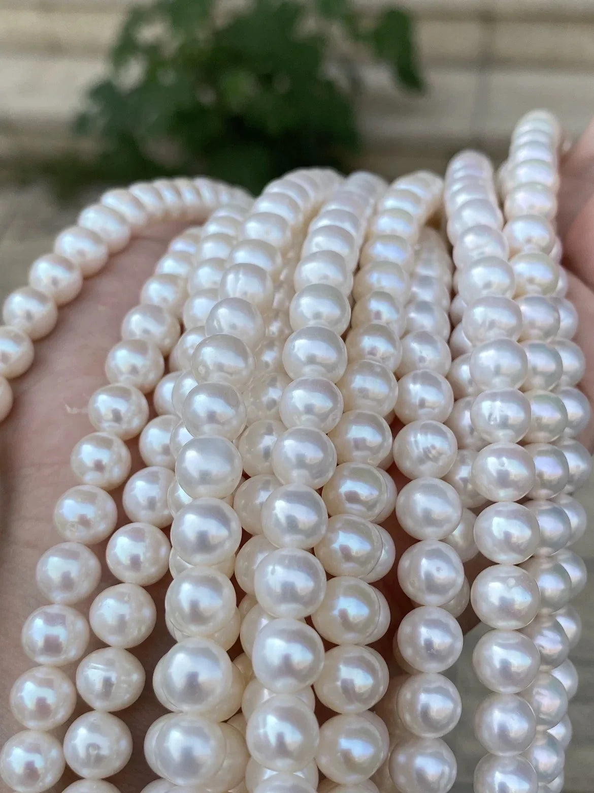 High quality 5A 9-10mm white nearly round freshwater cultured pearls high grade DIY beaded jewelry making loose pearls