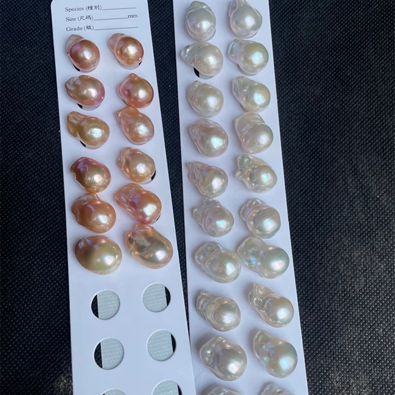 10-15mm Large Reborn Biwa Keshi Pearls Wholesale Blister Nucleated White Big Size Irregular Baroque Freshwater Pearl Low Price