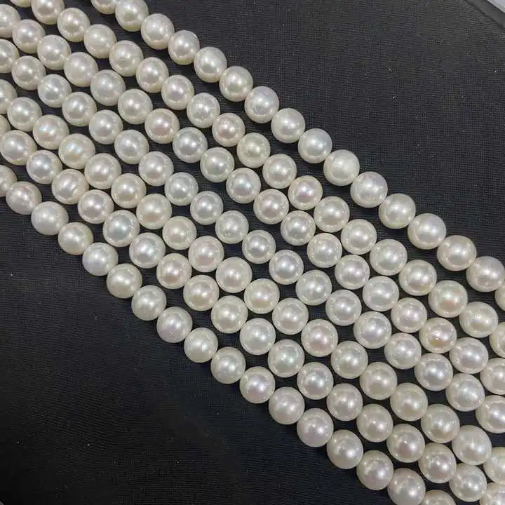 4A Premium 6-7mm White Natural Freshwater Pearl Necklace Premium Jewelry with Loose Pearls