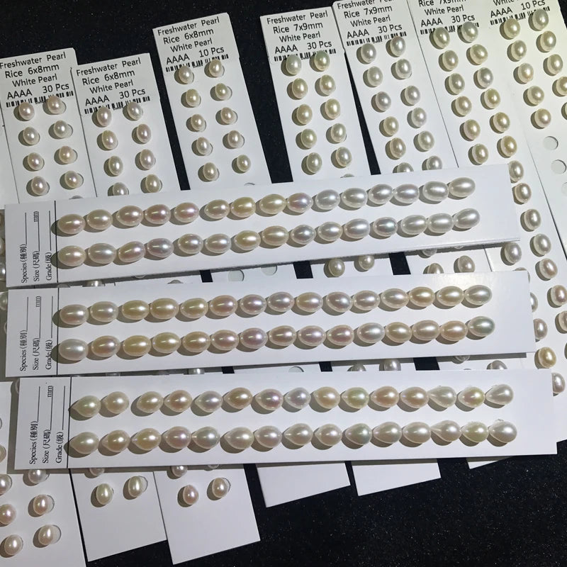 Hot Natural Freshwater Pearl Rice Shaped Oval Pearl Loose Pearl for Jewelry Earring Necklace Making