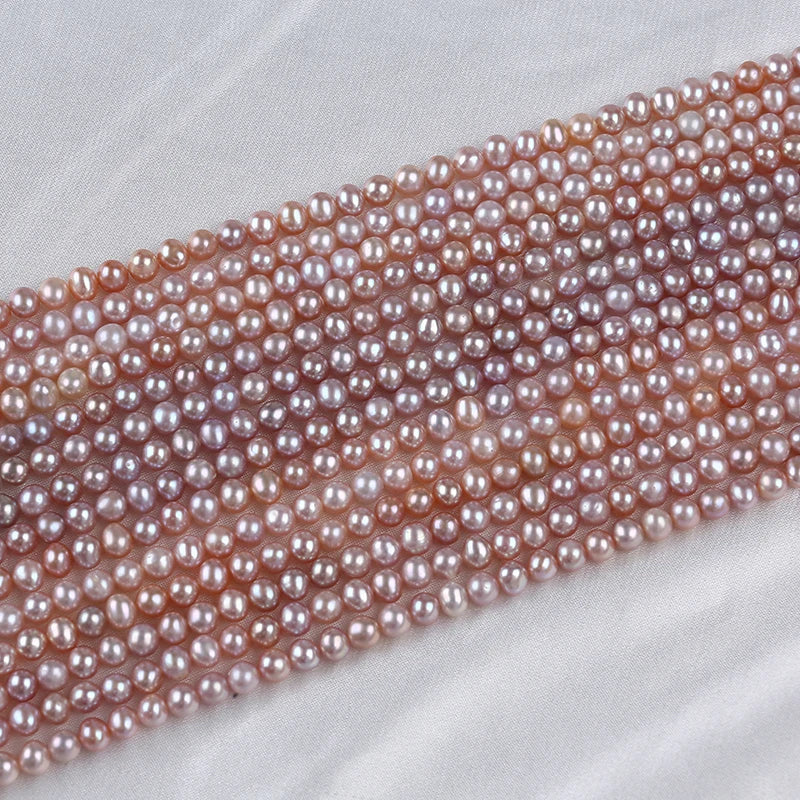 4.5-5mm Natural Cultured Freshwater Pearl Potato Shape Pearl Strands