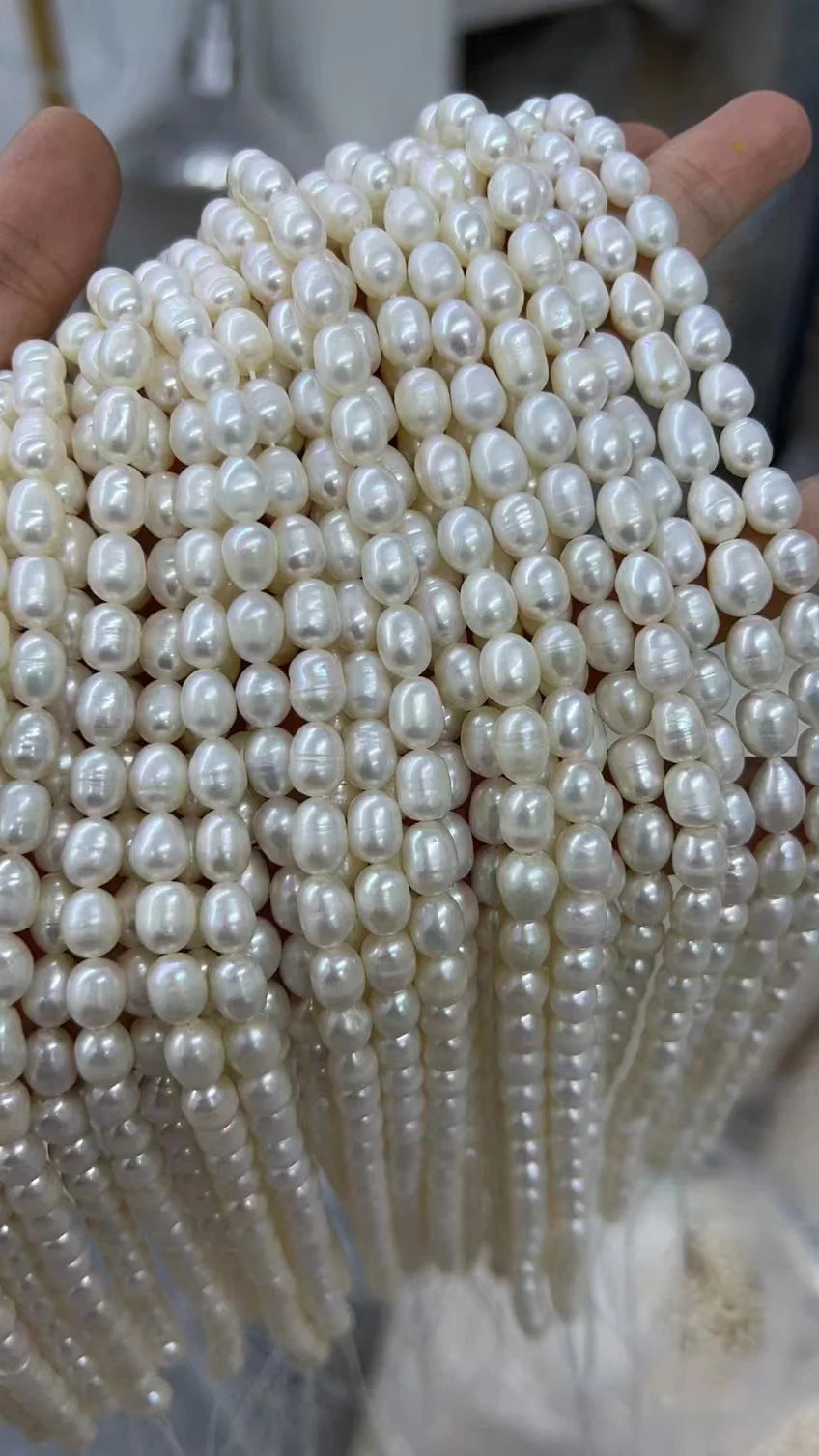 4A grade natural freshwater pearl high-end DIY jewelry white No. 5-6 pearl