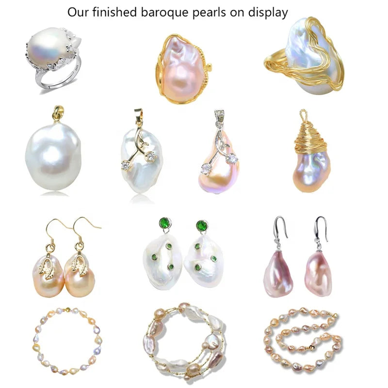Zhuji Irregular Baroque Freshwater Pearl 15mm-16mm Big Size Different Color Loose Freshwater Pearl for Making Earrings