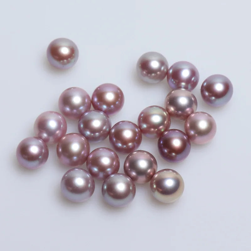 Natural Color Freshwater Pearl Wholesale Price  3A  Grade High Quality Half Hole Cultured Round Freshwater Pearl