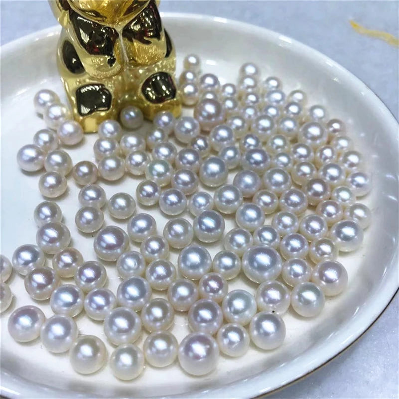 No Hole Natural Pearl Round Loose Beads 3-3.5mm Round Pearl Wholesale Natural Freshwater Pearls
