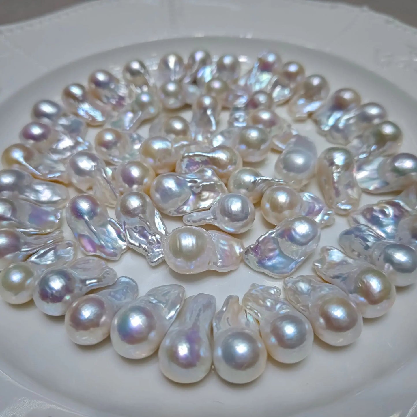 1A Loose Baroque Freshwater Pearls 14*20mm Natural White Irregular Shape Beads for Jewelry Making