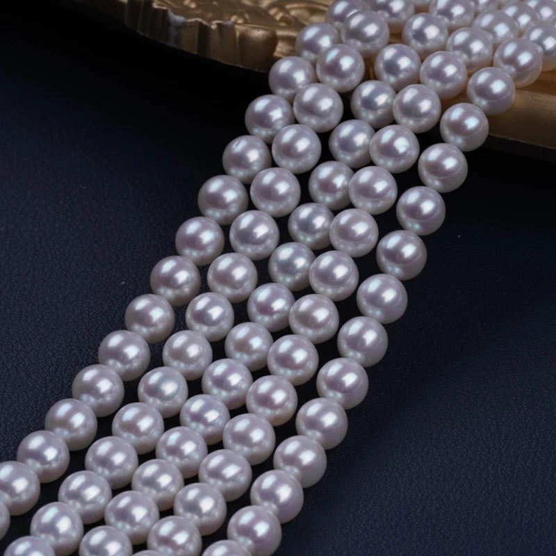 16inch 6.5-7mm AAAAA Grade High Quality White Round Shape Natural Freshwater Pearl Beads for Jewelry Making