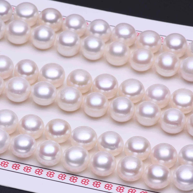 2.5-13mm 4A Grade Button Natural Real Wholesale Half Drilled Loose White Cultured Pearl Freshwater Integrity Pearl