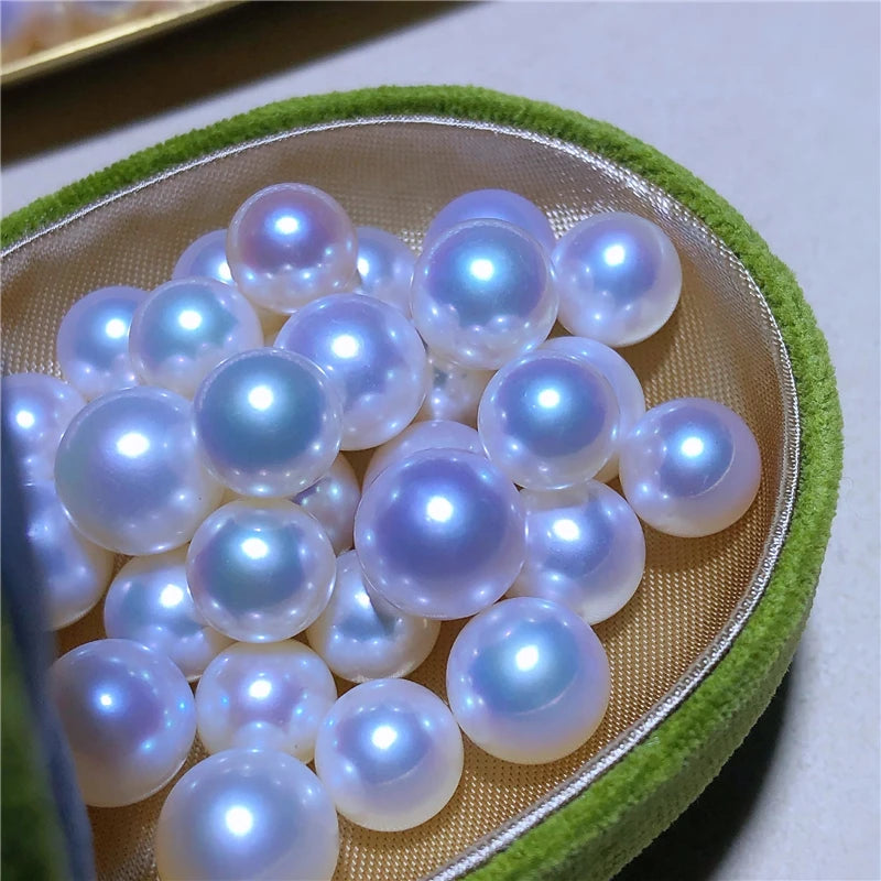 Zhuji Factory 3A New Style Round Shape Half Hole Loose Pearls 2.5mm 5mm 7mm 10mm White /pink/purple Natural Freshwater Pearls