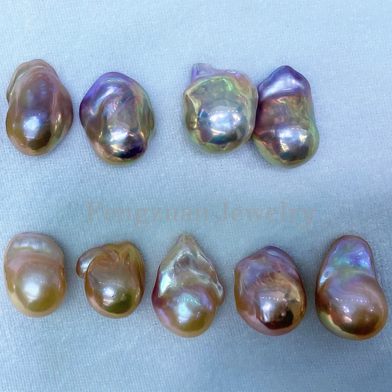 NO Hole Hot Sale Loose Baroque Pearls Purple Color Big Size Natural Freshwater Pearls