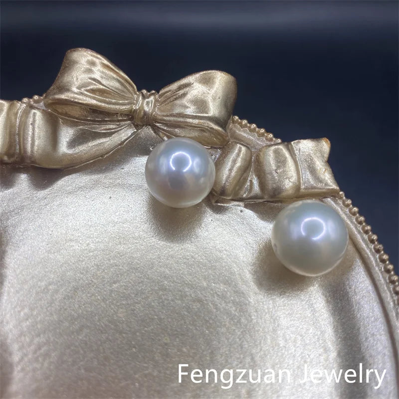 Big Size 3A Freshwater Pearl 10-11.5mm Round Shape in White/Pink/Purple Natural Loose Pearls for Jewelry Making