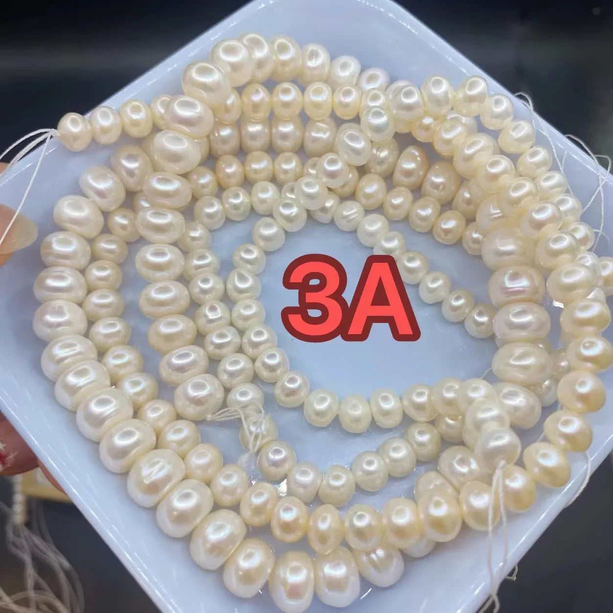 3A 2-12mm White Fresh Water Pearls Half Hole Button Pearl Loose Cultured Beads Flat Back for Making Jewelry