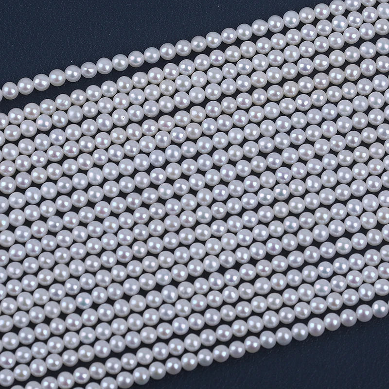 2.5-6mm AAA Grade White Color Round Pearl Natural Freshwater Pearl for Jewelry Making