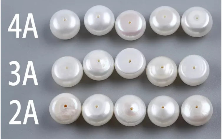 Natural Freshwater Pearl Beads White 2.5-10mm Luster Button Pearls for Jewelry Making