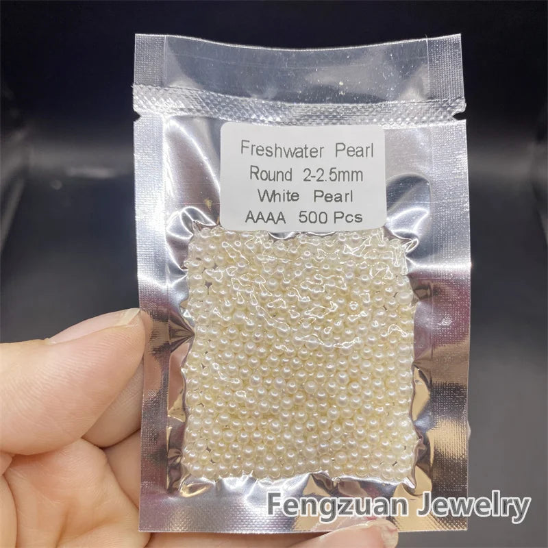 2-3 mm 2-4A Small White Pearl Round Nature Loose Freshwater Pearl Wholesale Pearls for Jewelry Making