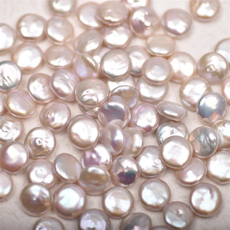 High Quality Natural Freshwater Pearl Loose Coin Beads No Hole White 4A Coin Pearl Bead for Jewelry Making