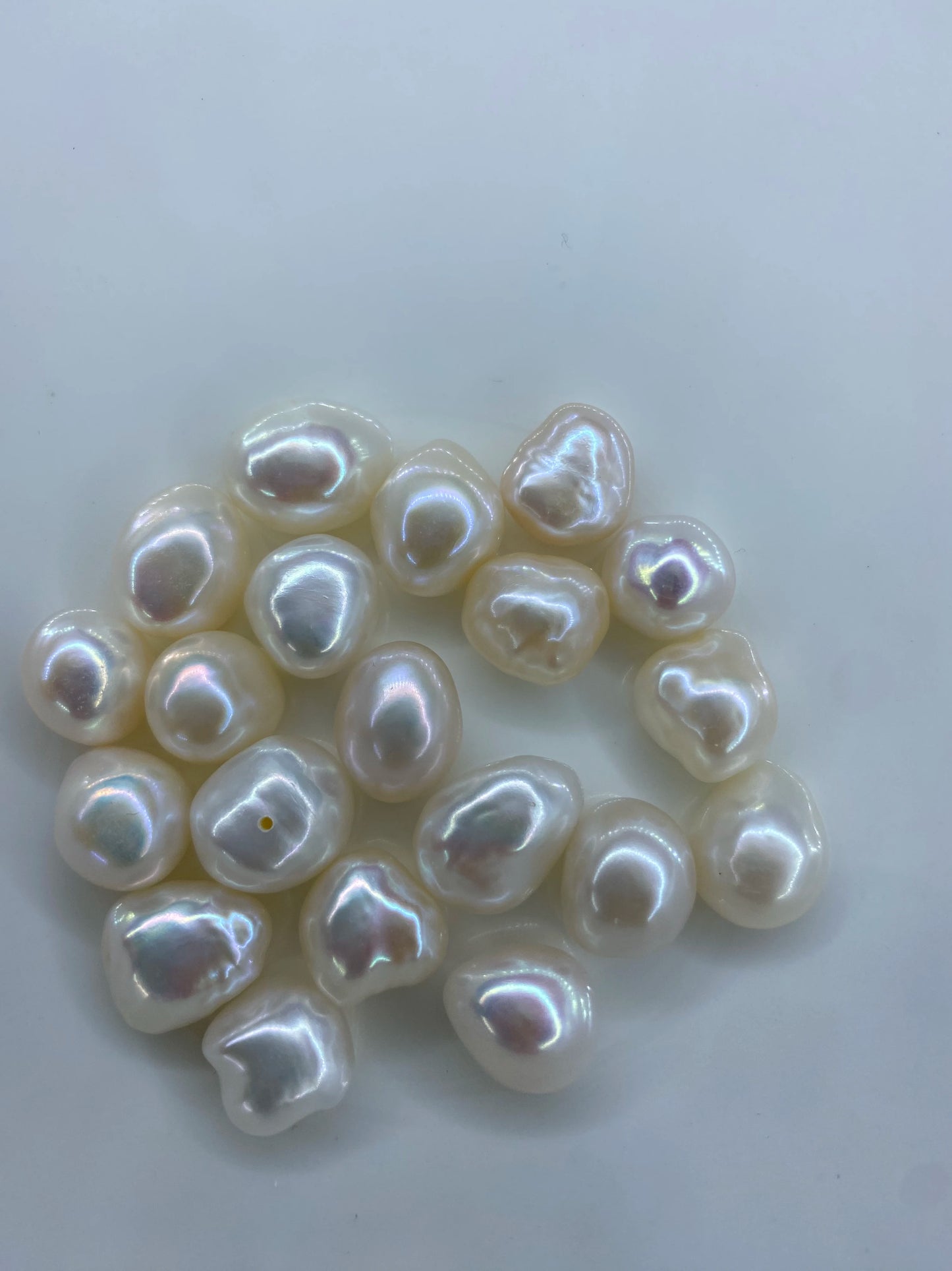 Freshwater Baroque Pearl Flat Bottom Wrinkled Surface Natural White Loose Pearls for Jewelry Making