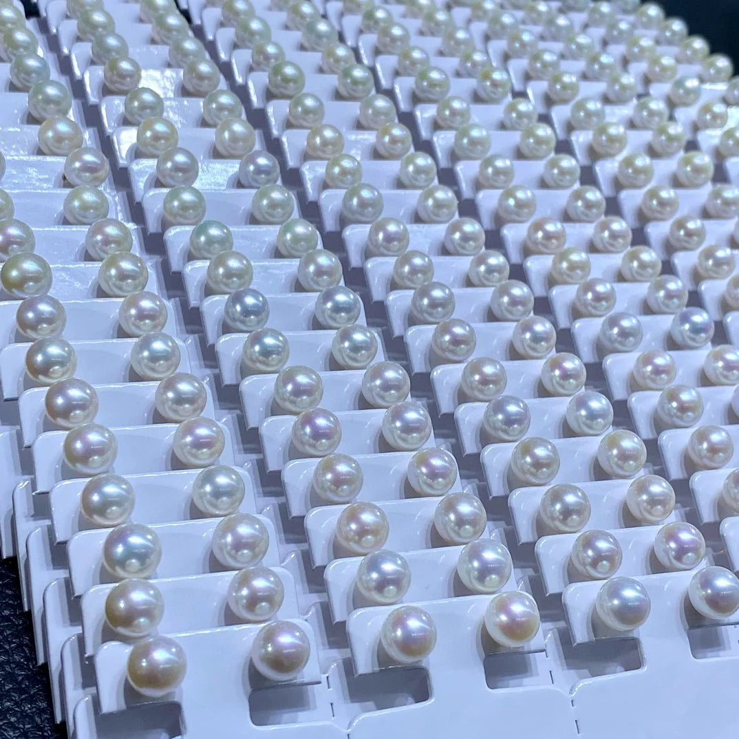 High Luster Loose Real Pearl Beads Wholesale Zhuji Natural Fresh Water Pearl Round 7mm 6mm for Jewelry Making