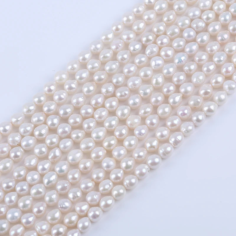 6-7mm Wholesale Natural White AK Rice Freshwater Pearls Beads for Jewelry Making