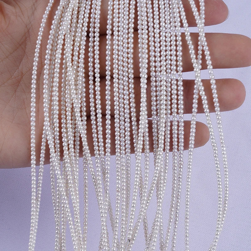 20cm 2-2.5mm A Quality Grade Natural Round Freshwater Pearls for Jewelry Making