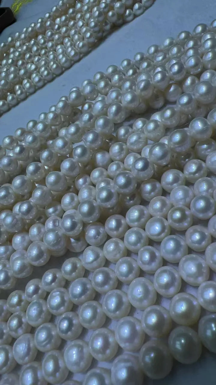 5A Freshwater Natural Pearls 10-11mm to 11-12mm Highlight White DIY Jewelry Accessories High Quality Pearls