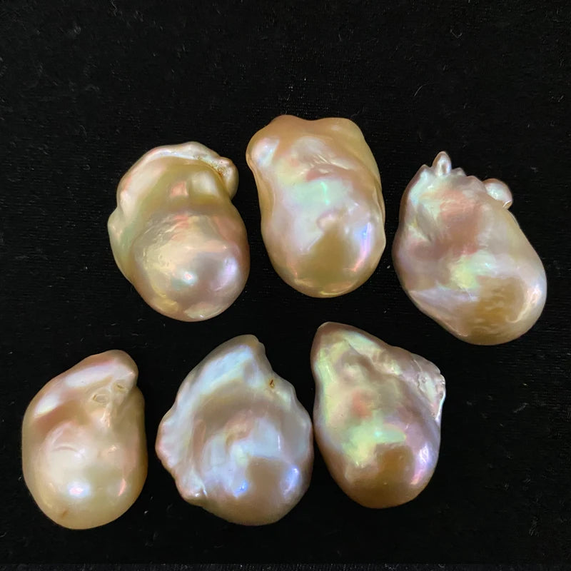3A Large Size Natural Baroque Freshwater Loose Pearls Best Gloss White/Pink/Purple Round Pearls for Jewelry Making