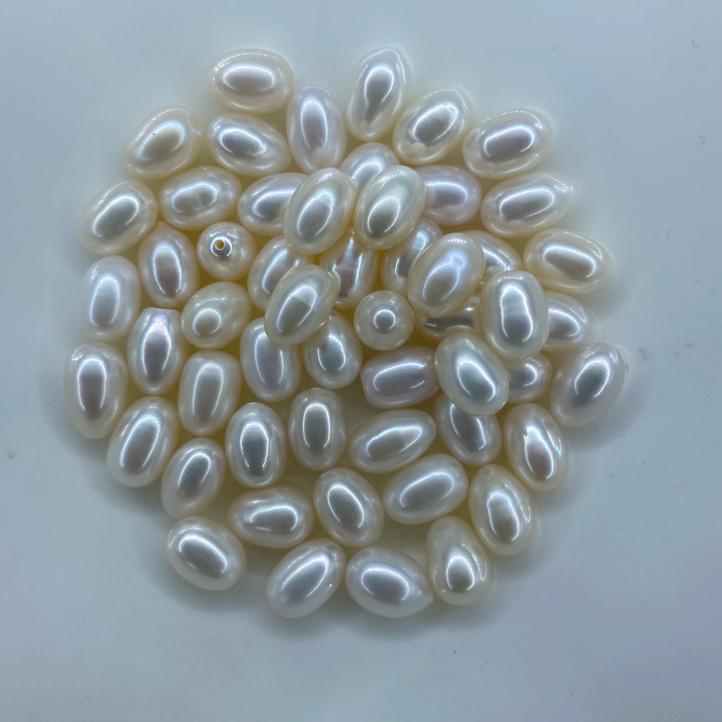 Wholesale 4A Freshwater Large Size 8x12mm White Rice Pearl Necklace Loose Natural Pink Colored Pearls for Women's Jewelry