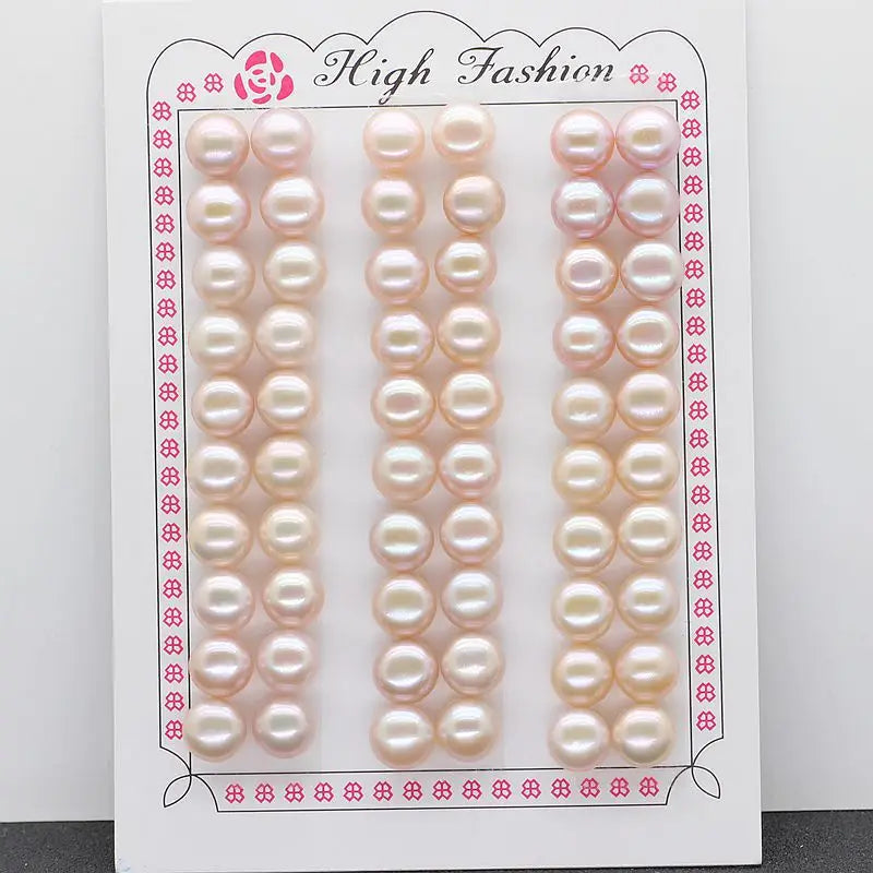 Natural 4A Great Quality Button Pearl Loose Fresh Water Pearl Button Beads White Pink Purple Natural Button Pearl