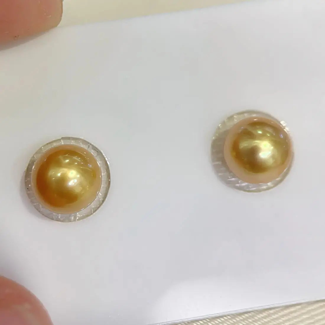 Natural Seawater Round South Sea Gold Beads 8-9mm Loose Beads 3A High Quality High Gloss Pendants Earrings Jewelry Accessories