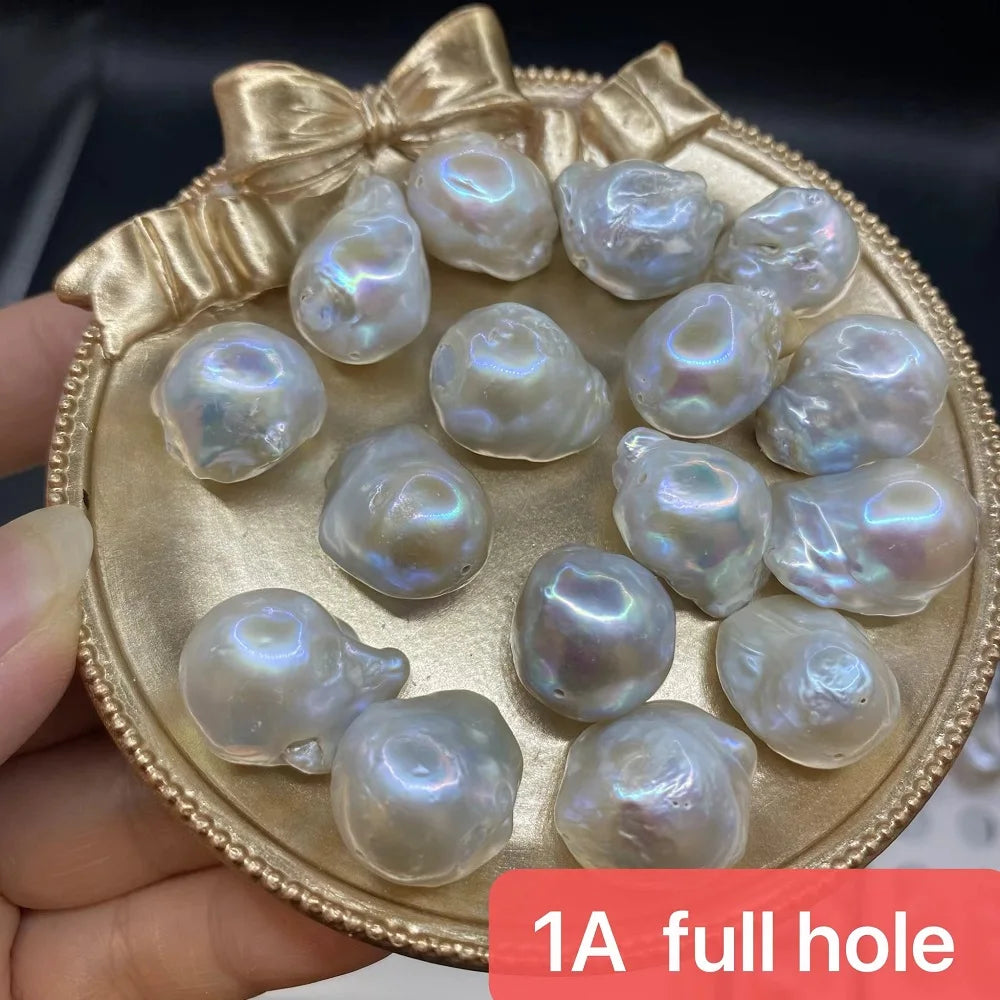 Factory Price Full Hole Baroque Pearl Beads 1A 13-16mm Baroque Natural Fresh Water Loose Pearls for Jewelry Making