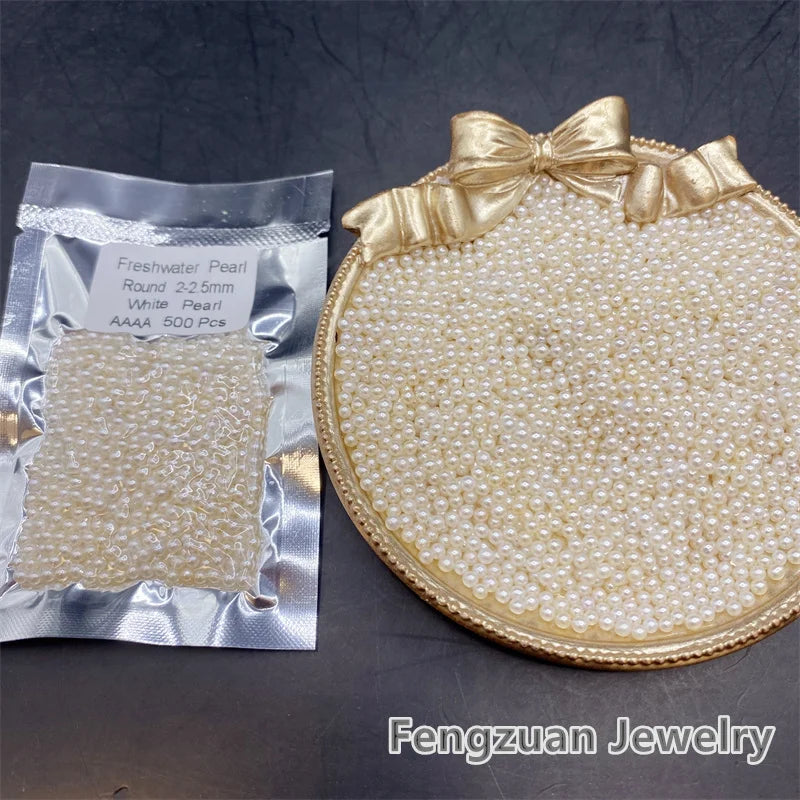 Natural 1.5mm-2.5mm Freshwater Cultivated Pearls White Natural Beads for Jewelry Making Loose Tiny for Wholesale