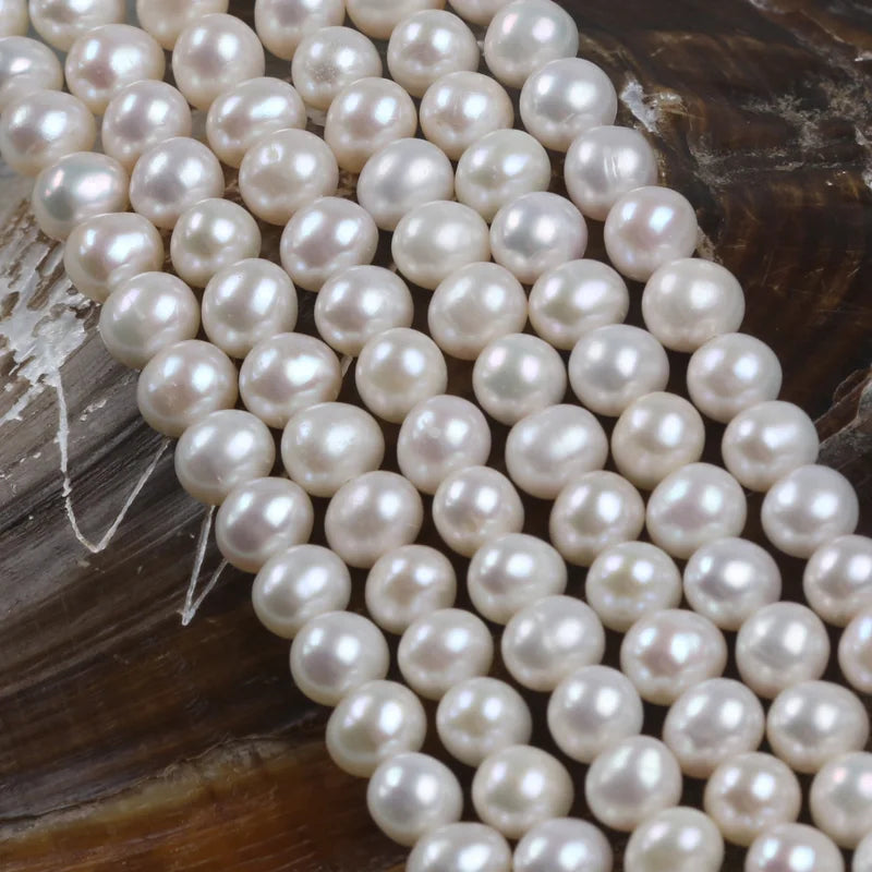 6-7mm AA Grade White Small Potato Shape Loose Pearl for Jewelry Making