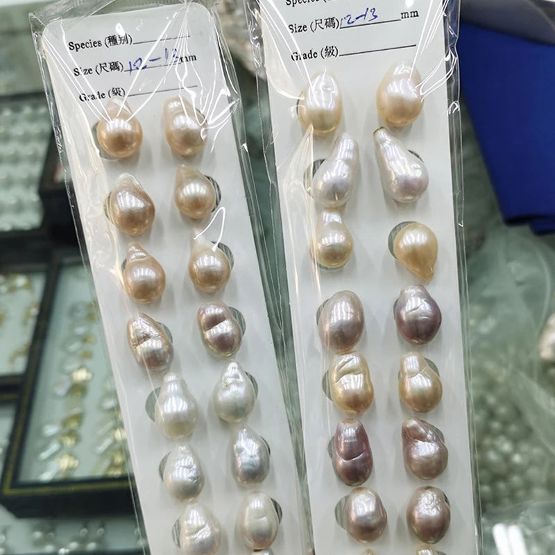 High Quality 2A Baroque White Pink Purple 9-13mm Freshwater Pearl Necklace Wholesale Small Size Loose Beads for Jewelry Making