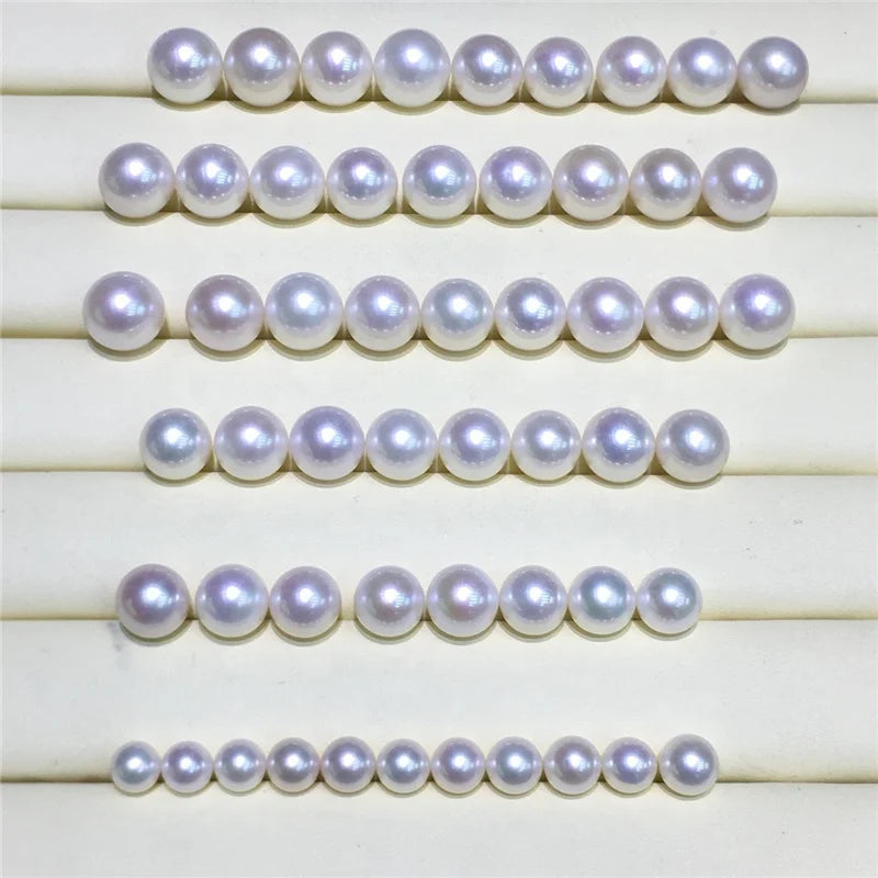 Wholesale 7mm 8mm Loose Pearls 3a High Quality White Round Fresh Water Natural Pearl Price