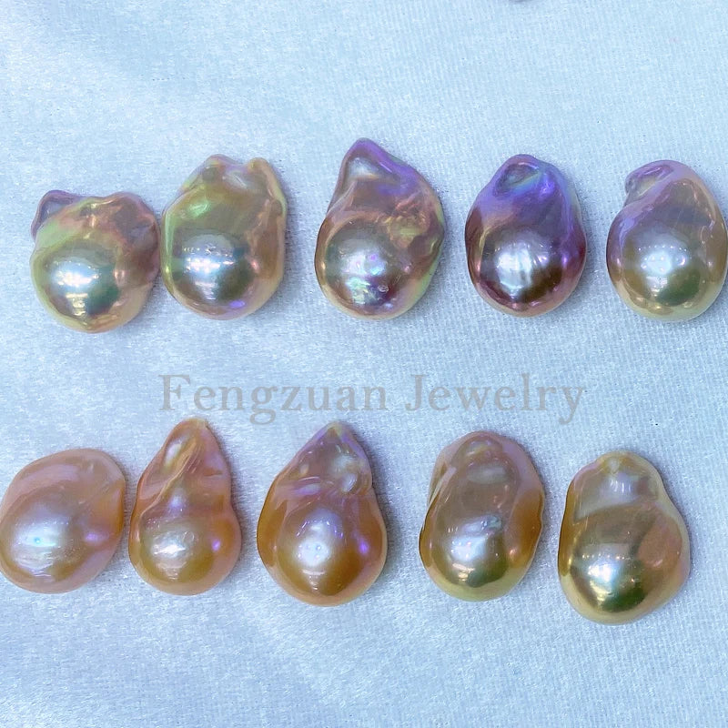 NO Hole Hot Sale Loose Baroque Pearls Purple Color Big Size Natural Freshwater Pearls
