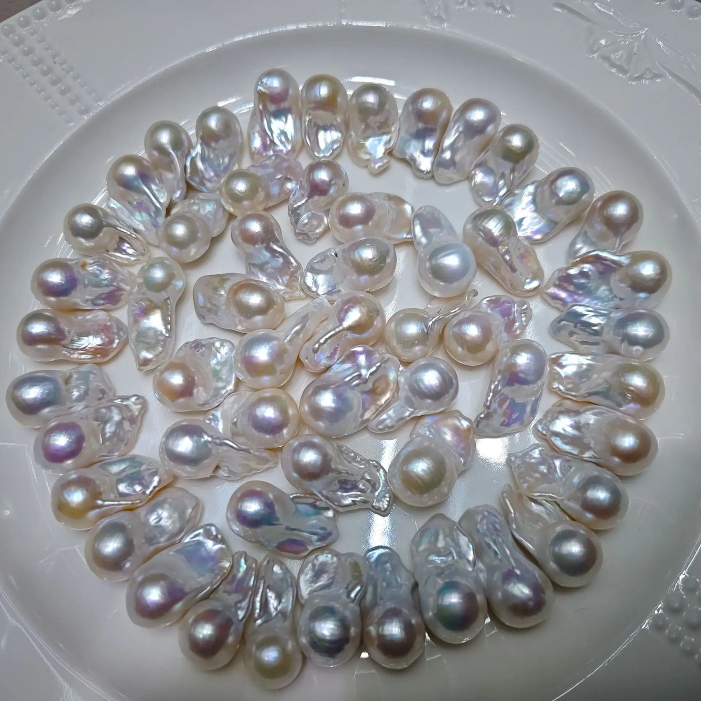 1A Loose Baroque Freshwater Pearls 14*20mm Natural White Irregular Shape Beads for Jewelry Making