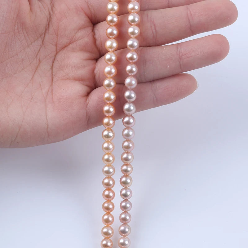 7-8mm AA Grade Natural Color Round Pearl Natural Freshwater Pearl for Jewelry Making