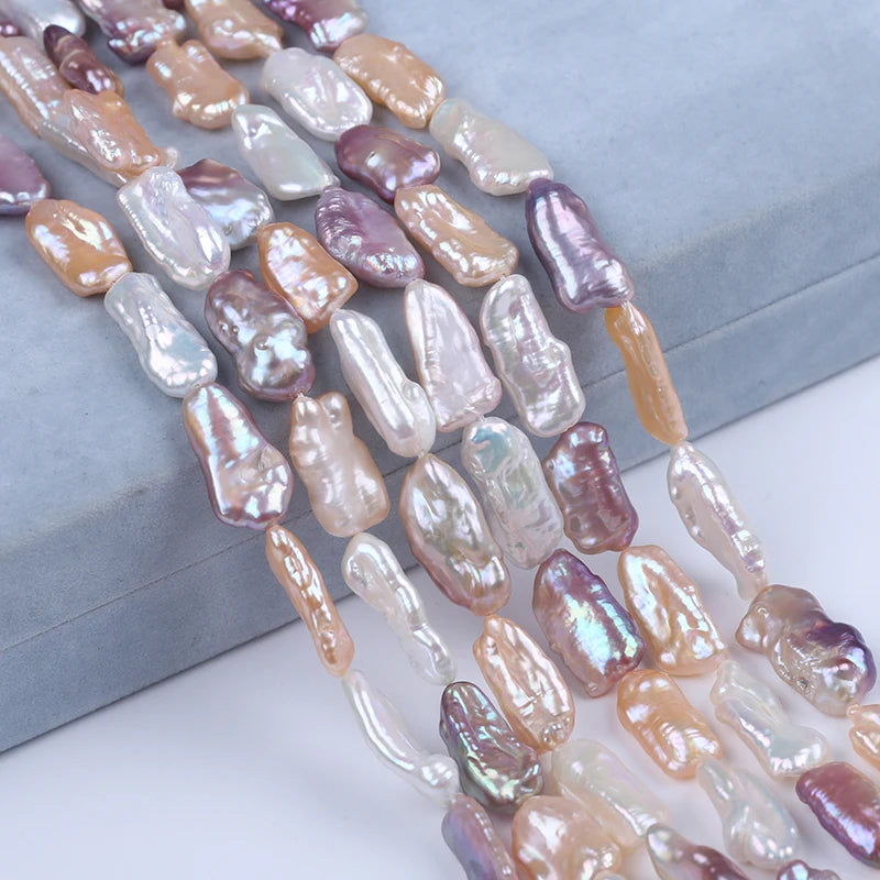 18cm 8-11mm natural freshwater biwa pearl beads for jewelry making