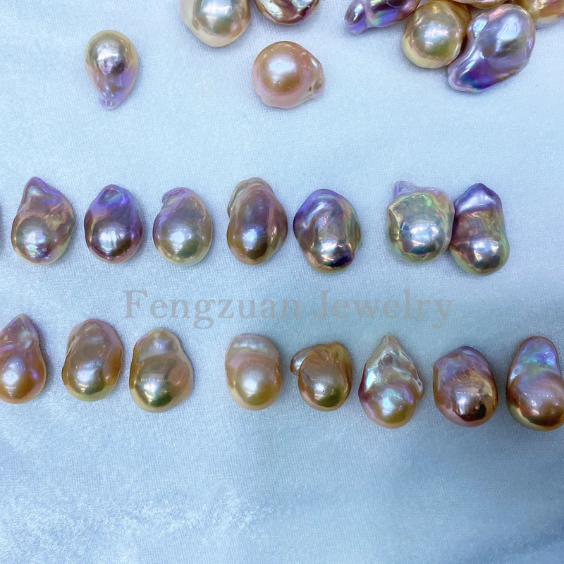 NO Hole Hot Sale Loose Baroque Pearls Purple Color Big Size Natural Freshwater Pearls