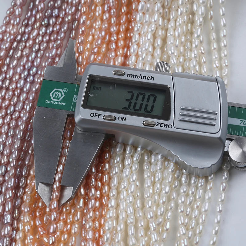2.8-3.2mm AAA Wholesale Good Quality Natural Freshwater Rice Pearl Beads Strands