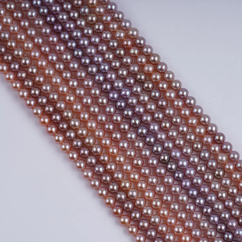3.5-4mm AAA Grade Purple Color Round Pearl Natural Freshwater Pearl for Jewelry Making