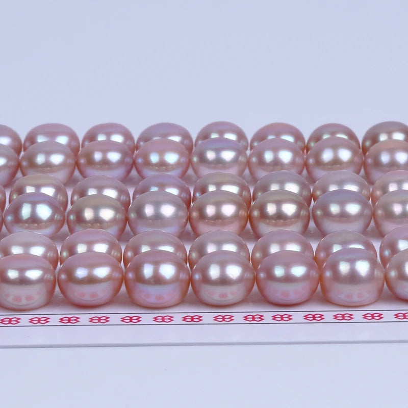Factory Direct Small Size 4-10.5mm Freshwater Pearl Beads 3A Grade White Pink Button Shape Half Drilled Hole Loose Jewelry