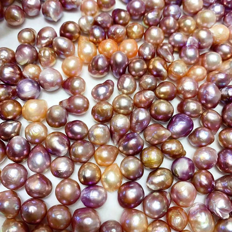 High Quality 2A Baroque White Pink Purple 9-13mm Freshwater Pearl Necklace Wholesale Small Size Loose Beads for Jewelry Making