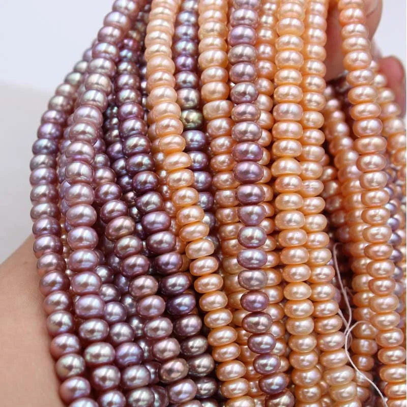 Zhuji 3A High Quality 2.5mm-10mm Natural Freshwater Pearl White /pink/purple Loose Button Shape Pearl for Making Jewelry
