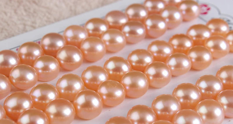 Factory Direct Small Size 4-10.5mm Freshwater Pearl Beads 3A Grade White Pink Button Shape Half Drilled Hole Loose Jewelry
