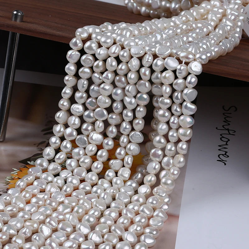 8-9mm Wholesale Factory Price Middle Hole Real Cultured Freshwater Baroque Pearl