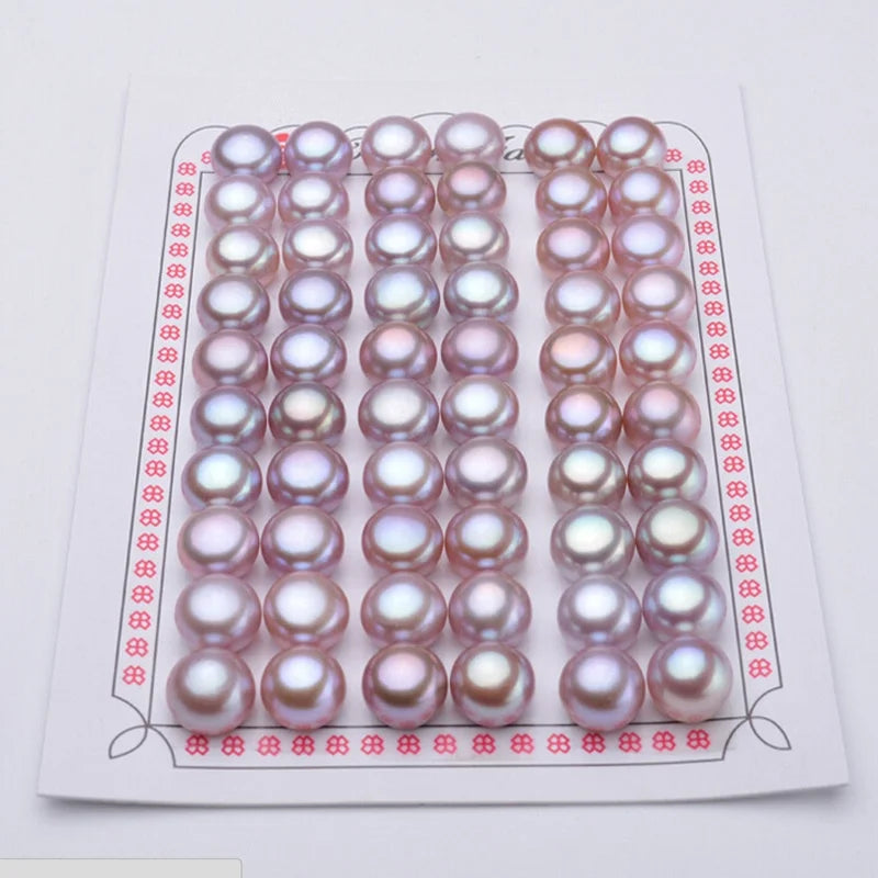 Cultured Freshwater Pearls Half Drilled Hole Wholesale Button 3-15mm 3A Real Natural Pearl in Loose Freshwater Akoya Pearls